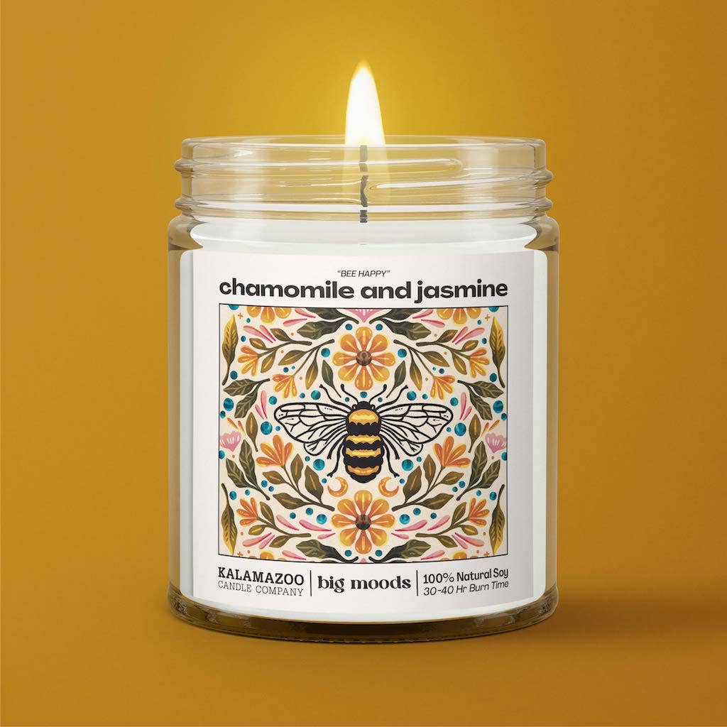 Luxury Soy Candle-"Bee Happy" Chamomile and Jasmine